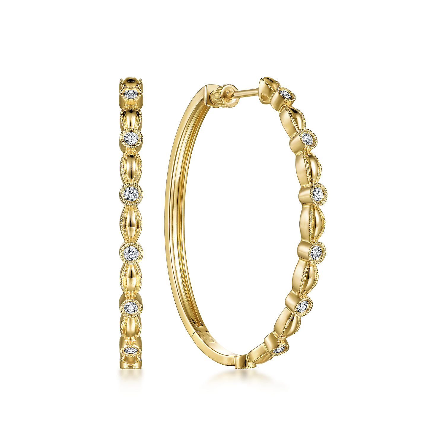 Diamond Hoop Earrings in size 40mm