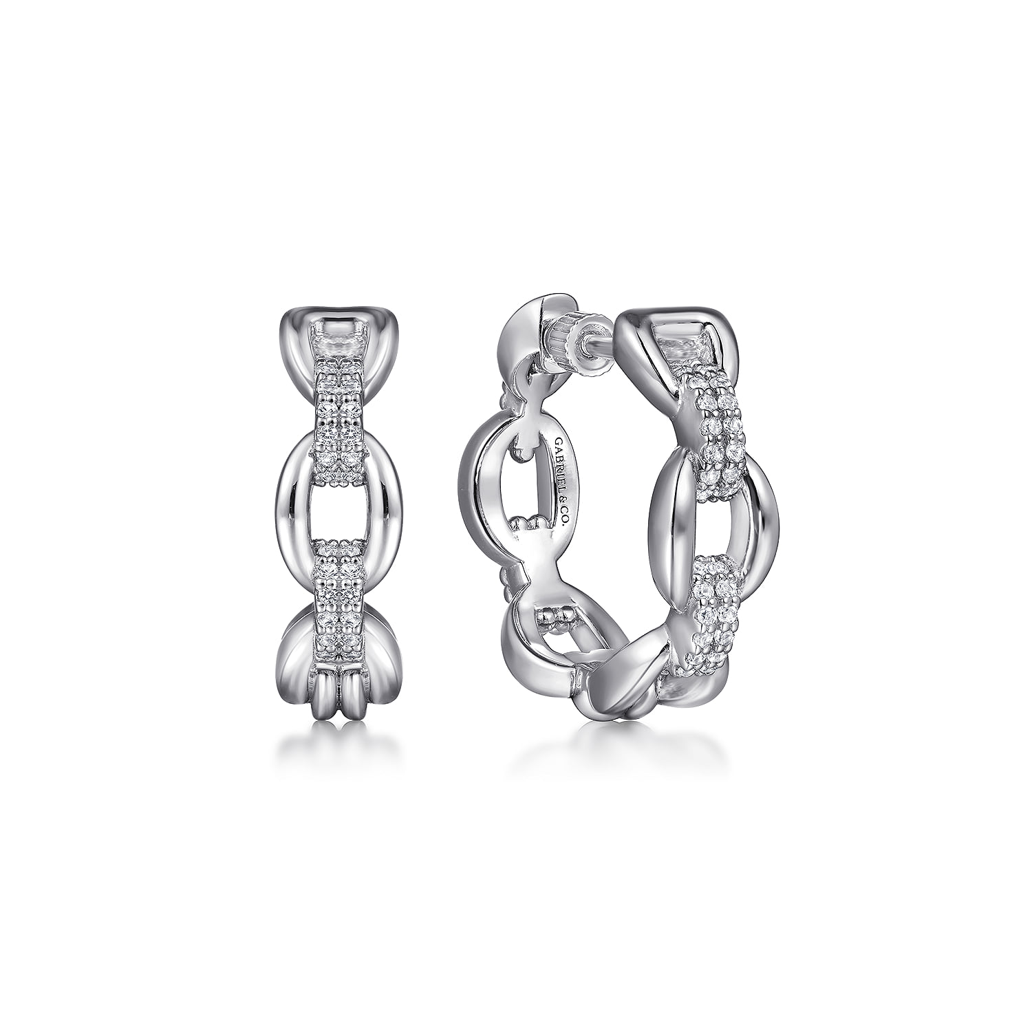 White Sapphire Bujukan Link Chain Earrings