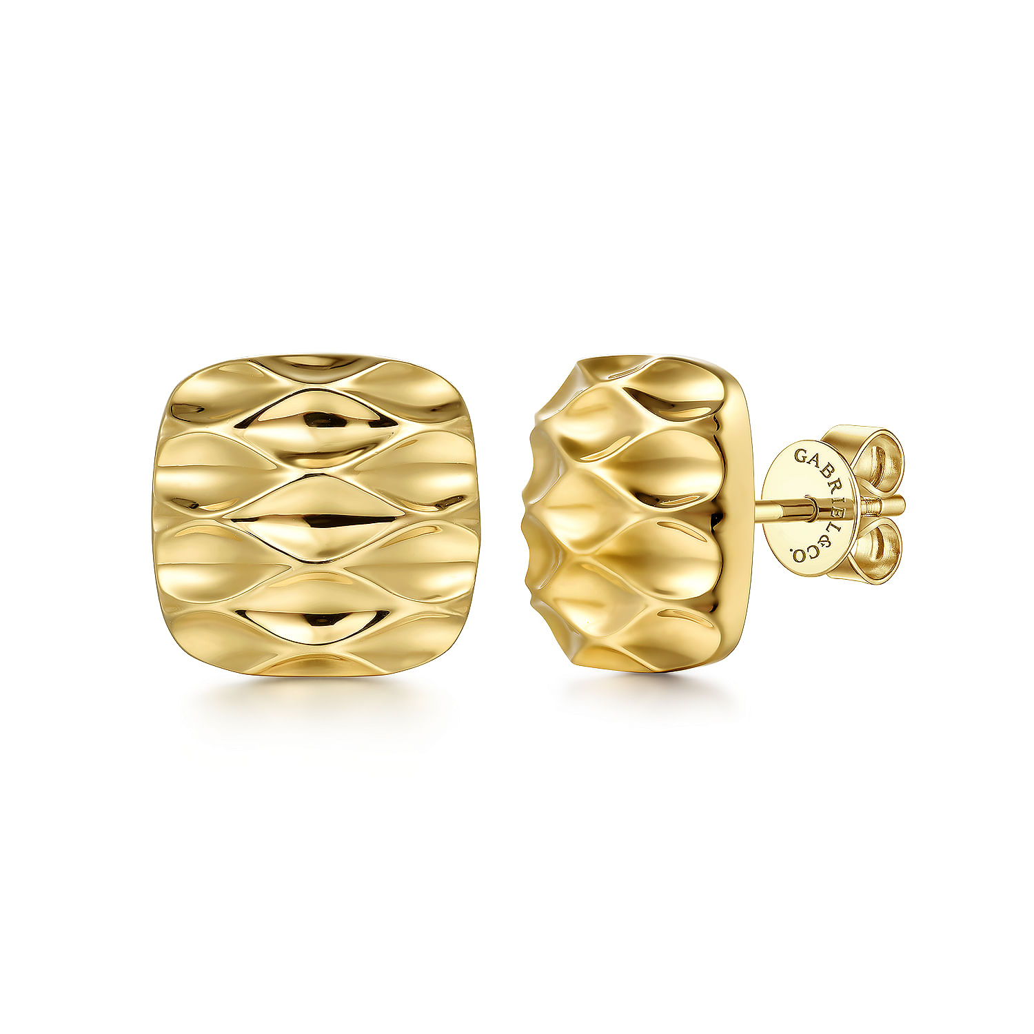 [LLOYD] 10K GOLD☆Teppa Cut Stone Daily Basic Earrings 14K Yellow Gold Pyramid Stud Earrings @ $350. Shop Earrings