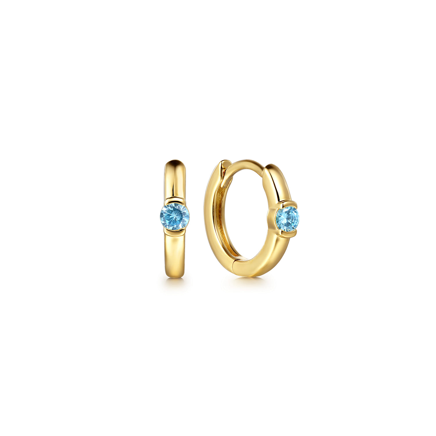 Blue Topaz Huggie