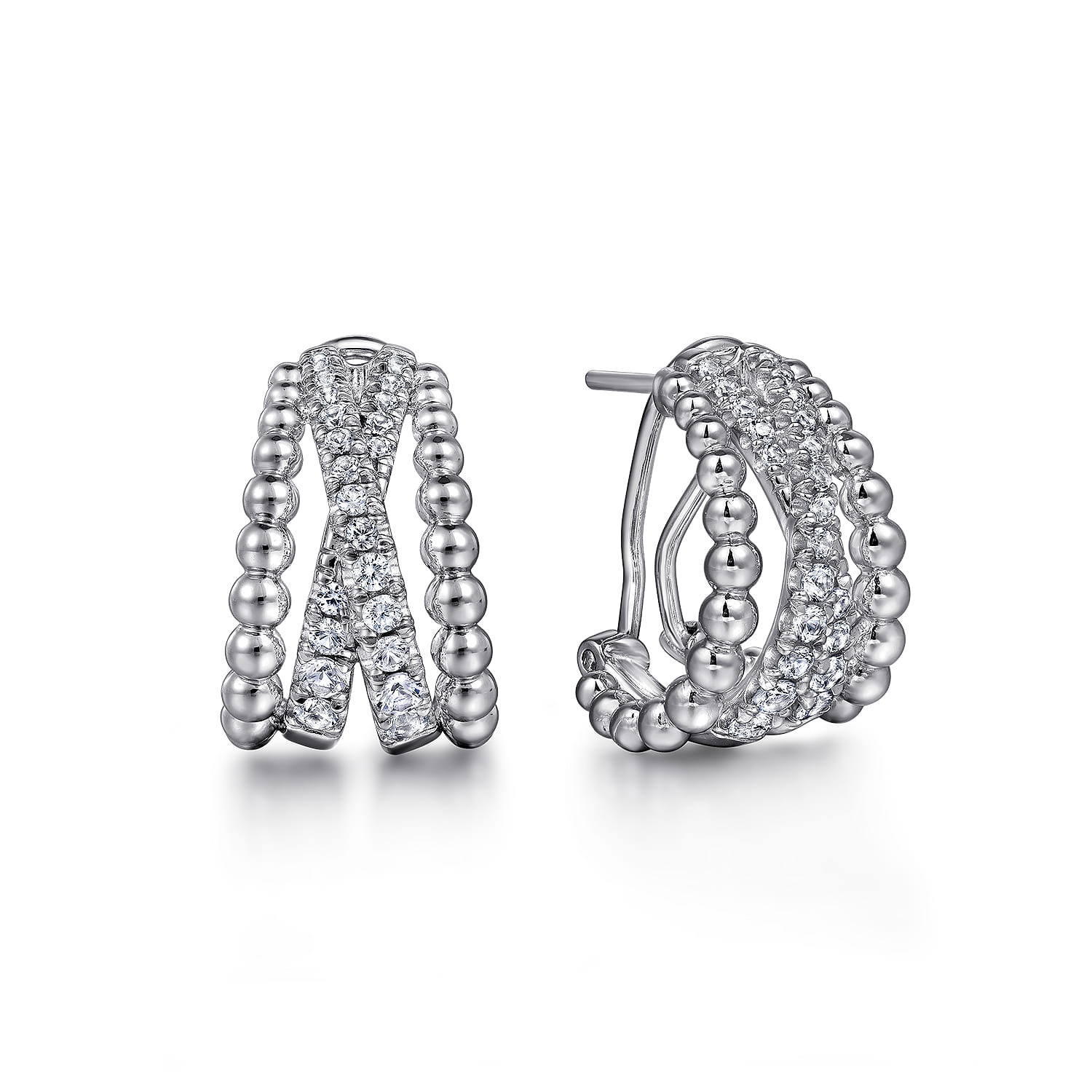 15mm White Sapphire Bujukan Huggie Earrings