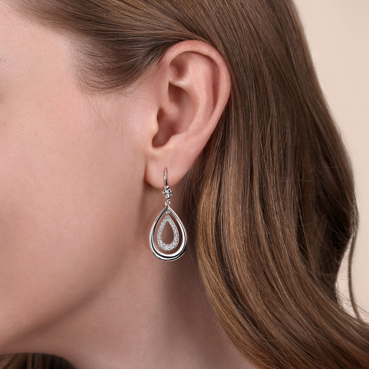 Teardrop Earrings-Bujukan in Sterling Silver, photograph 2