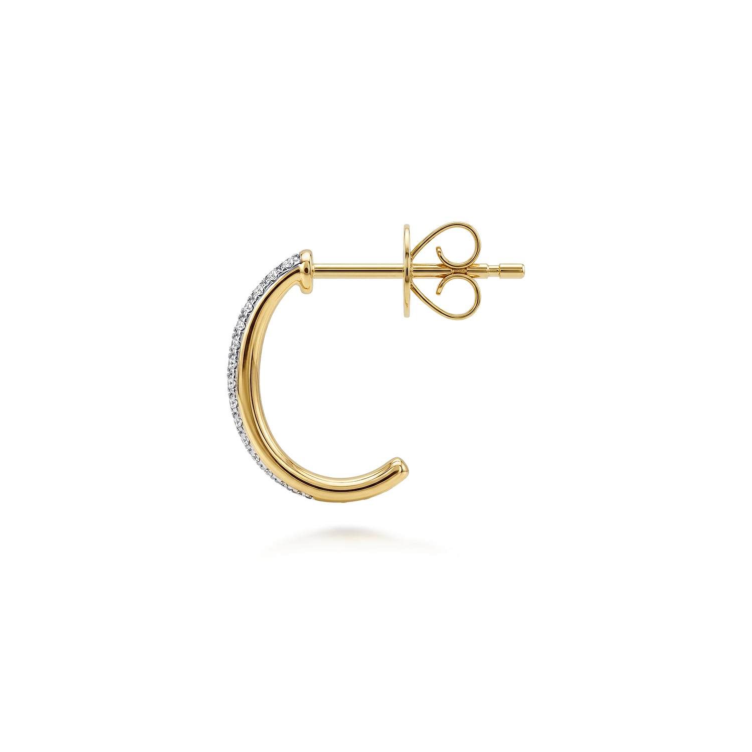 Diamond J Earrings-Bujukan in 14K Yellow Gold, photograph 3
