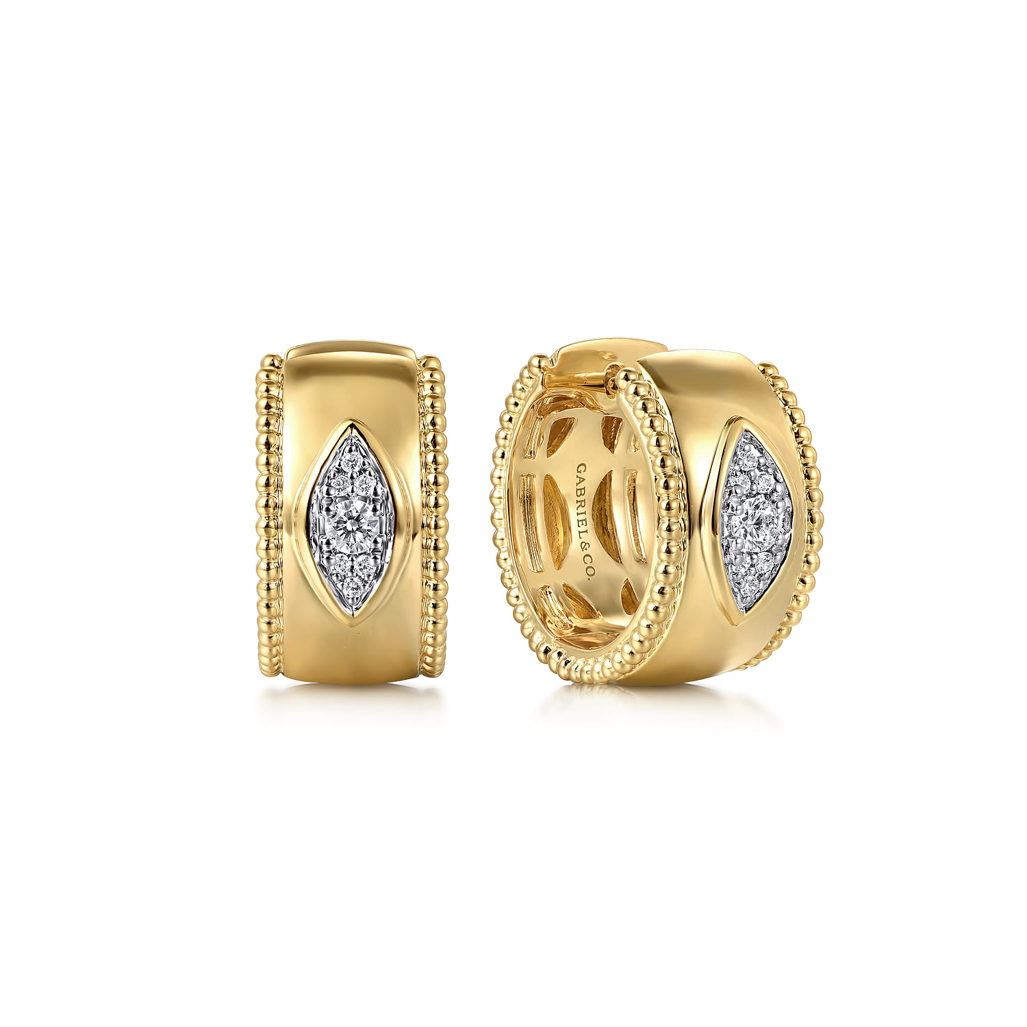 Diamond Bujukan 15mm Huggie Earrings