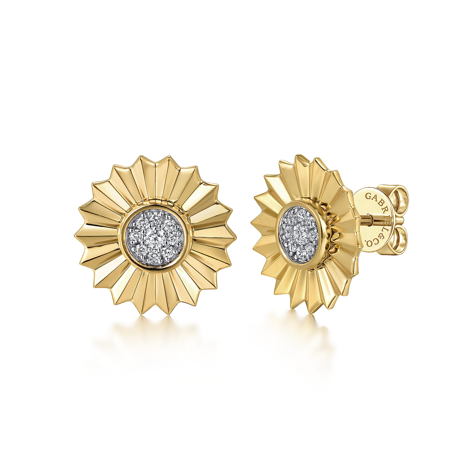 Diamond Cut Stud Earrings