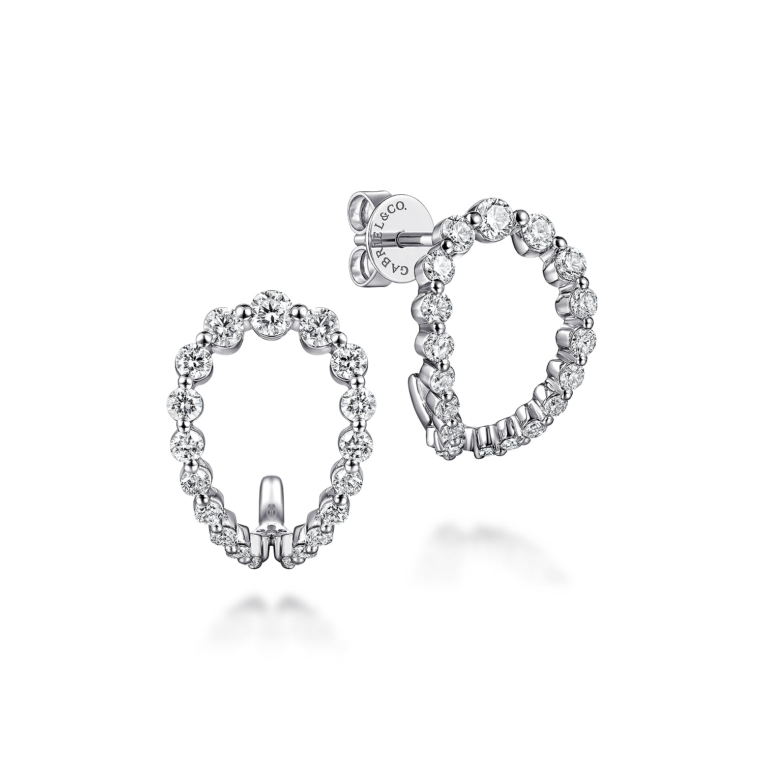 Diamond J Earrings in 14K White Gold