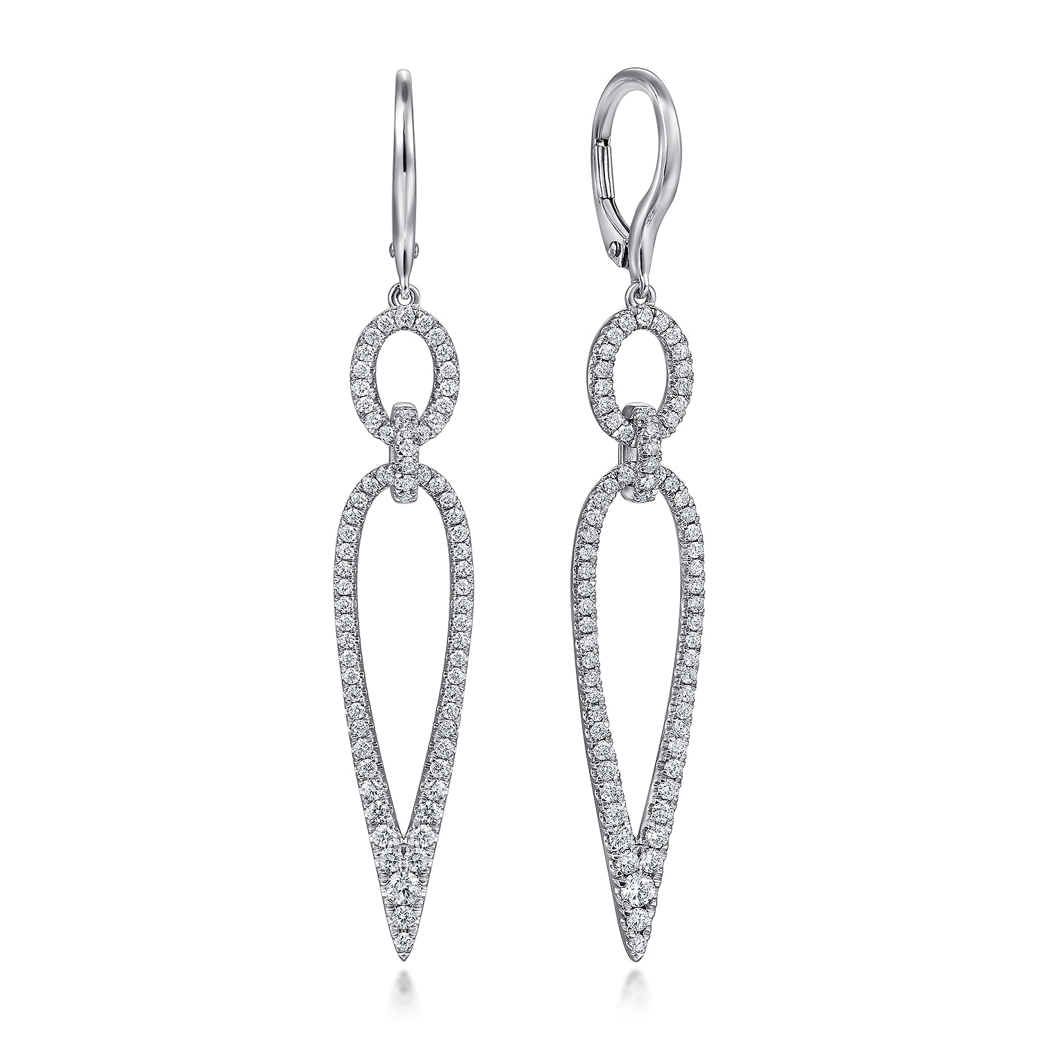 Long Diamond Teardrop Earrings
