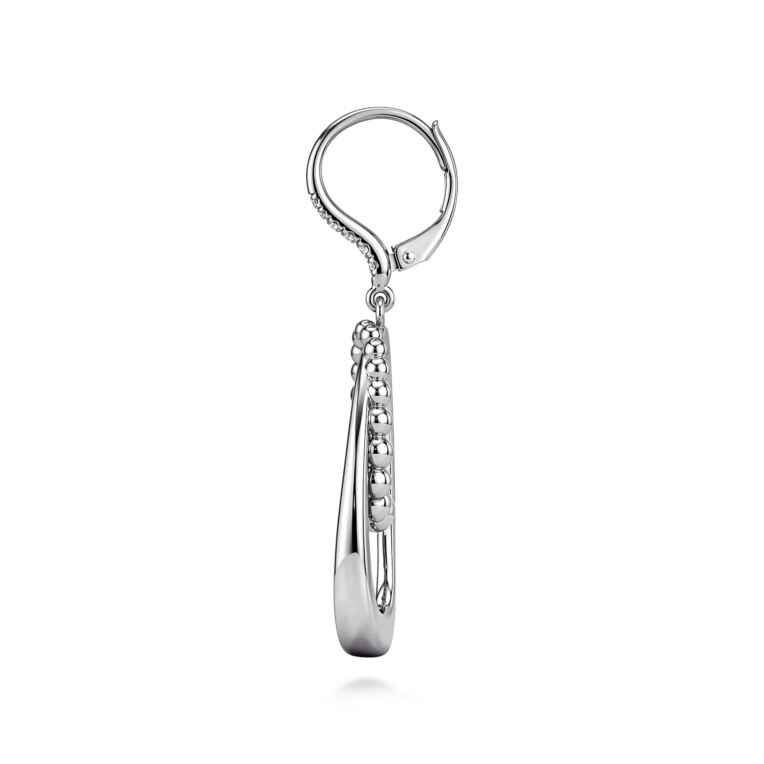 White Sapphire Drop Earrings- Bujukan in Sterling Silver, photograph 3