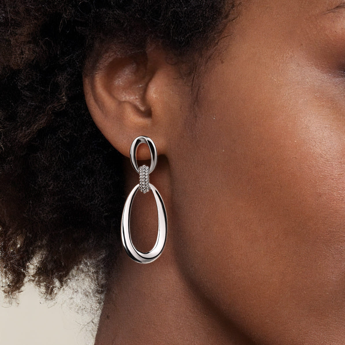Drop Earrings Stud Bujukan in Sterling Silver, photograph 2