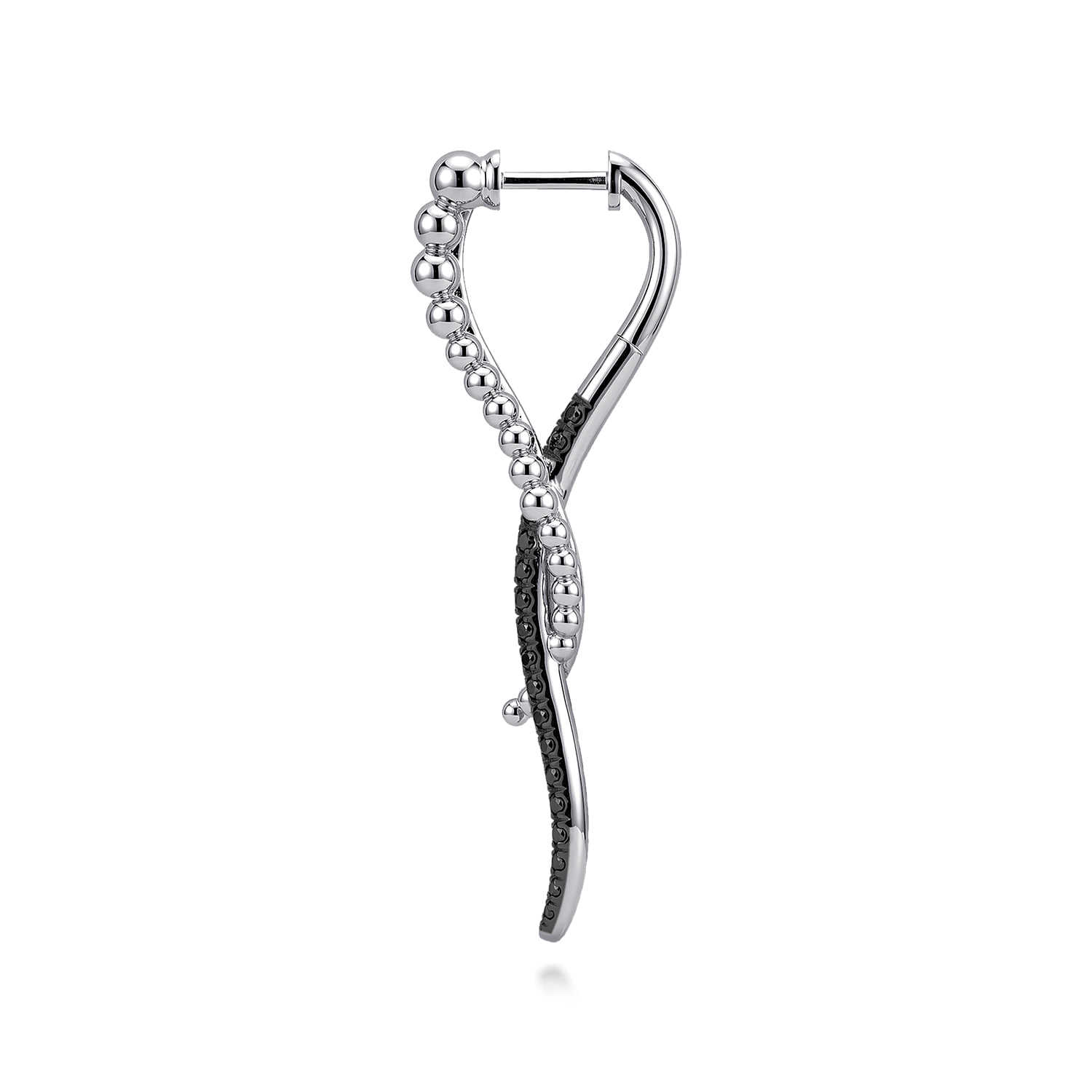Bujukan Black Spinel Drop Earrings in Sterling Silver, photograph 3