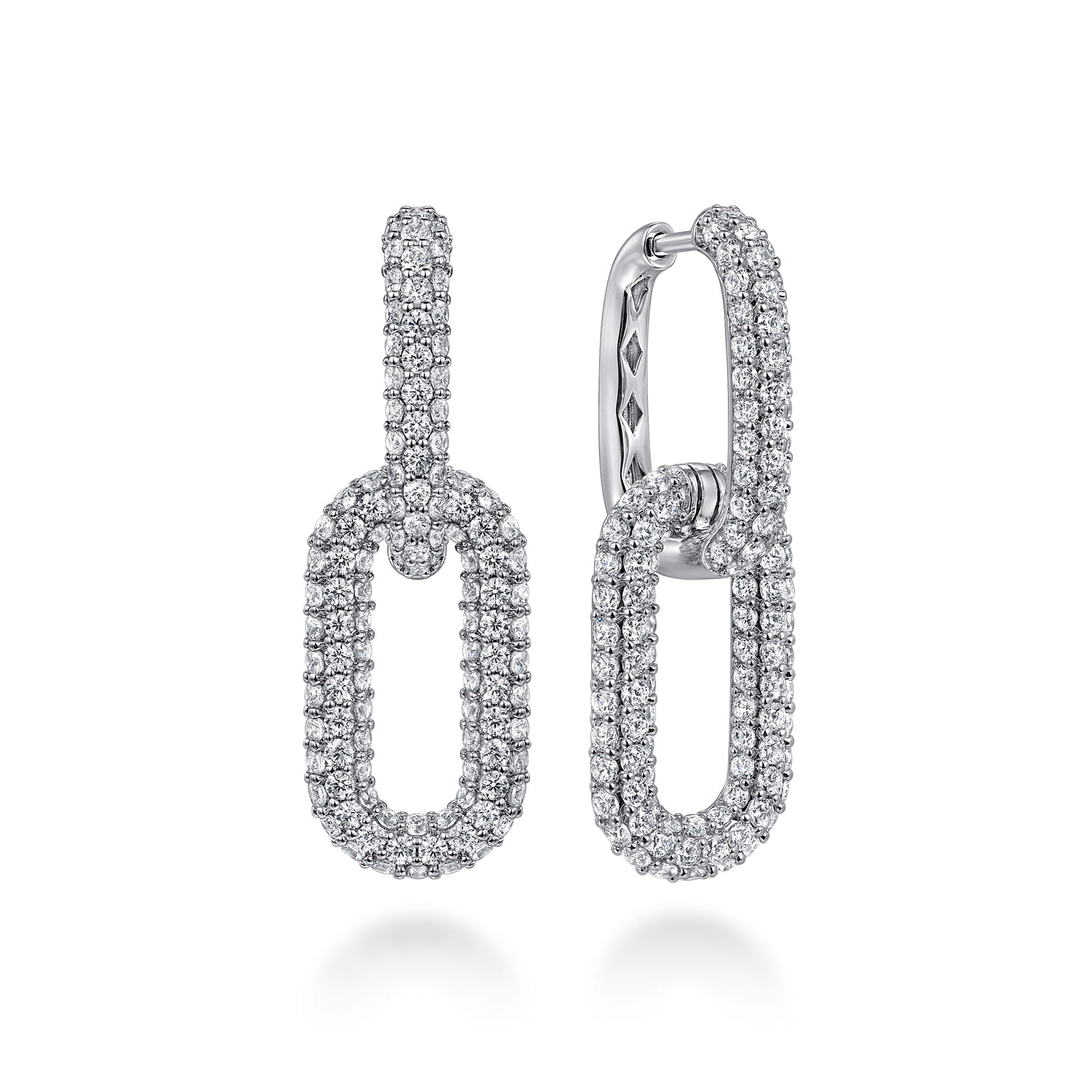 Diamon Pave Link Drop Earrings