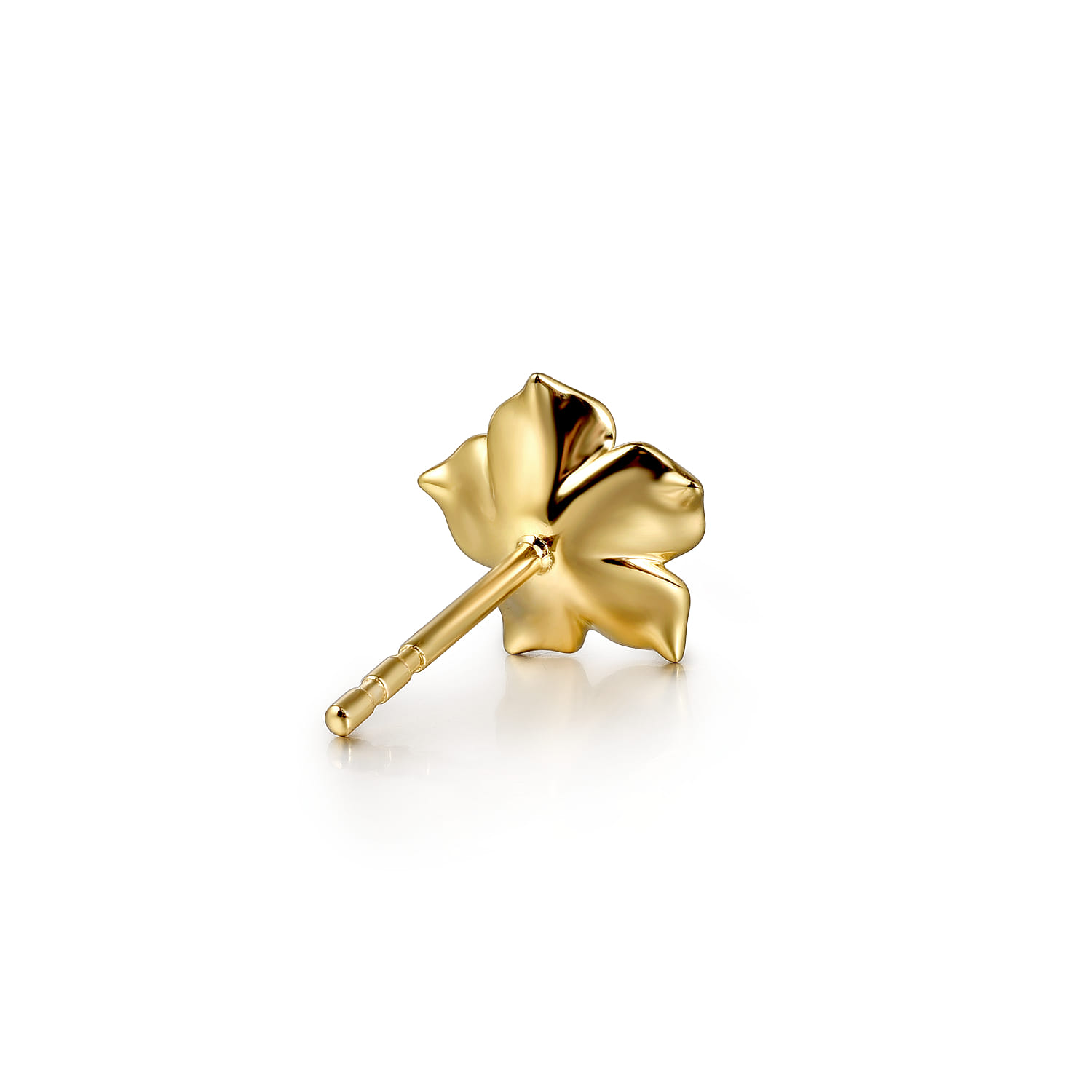 Blue Topaz Floral Stud Earrings in 14K Yellow Gold, photograph 3