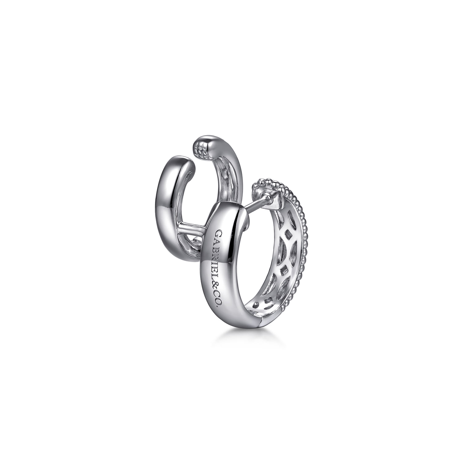 Huggie Earrings Stuggies White Sapphire Bujukan in Sterling Silver, photograph 2