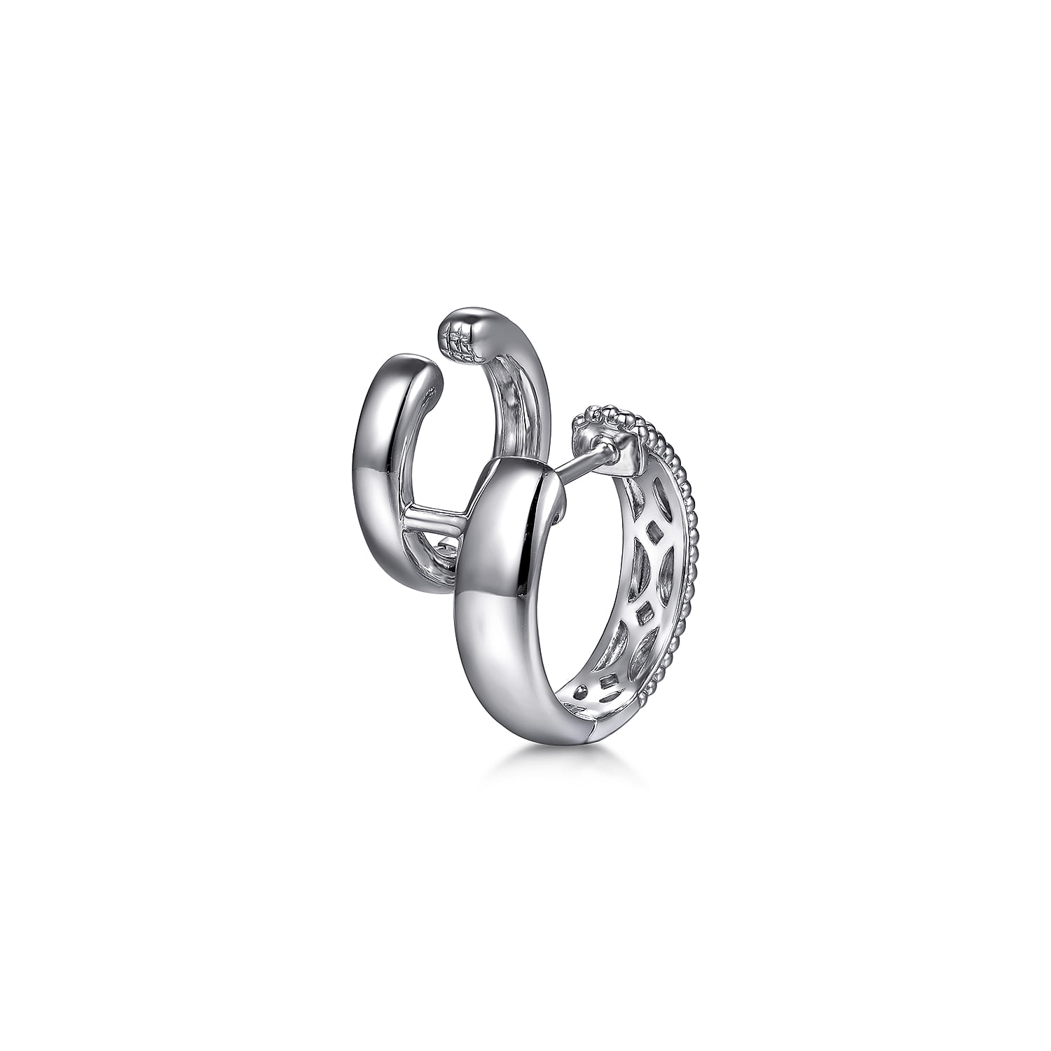 Huggie Earrings Stuggies White Sapphire Bujukan in Sterling Silver, photograph 2