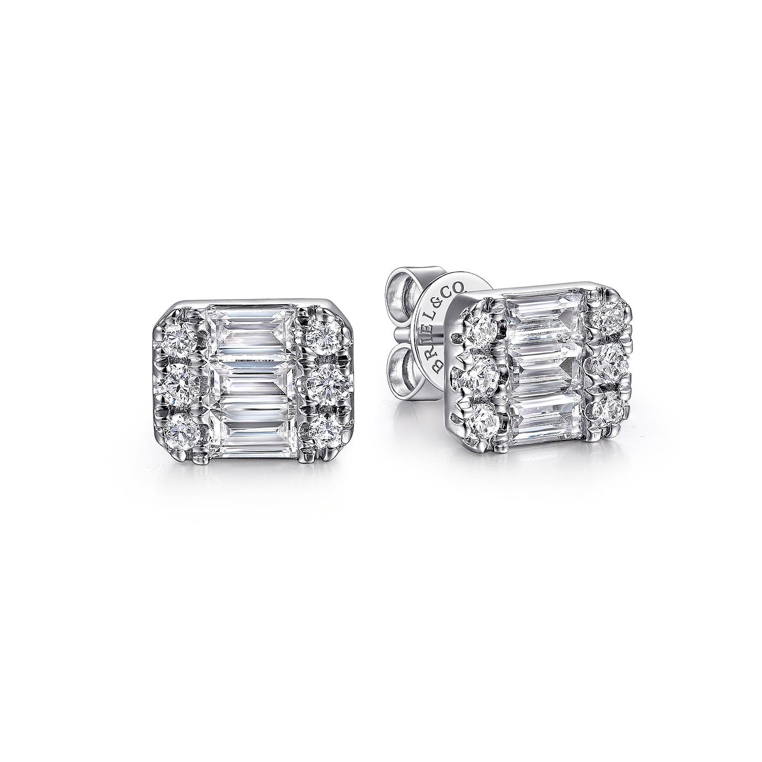 Baguette and Rectangular Diamond Earrings