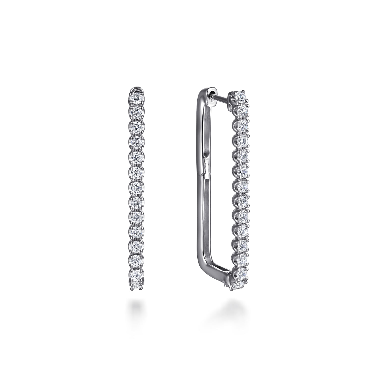 Diamond Classic Paperclip Hoop Earrings