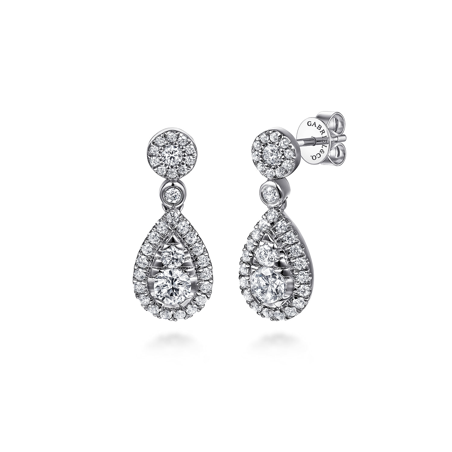 Diamond Stud Drop Earrings