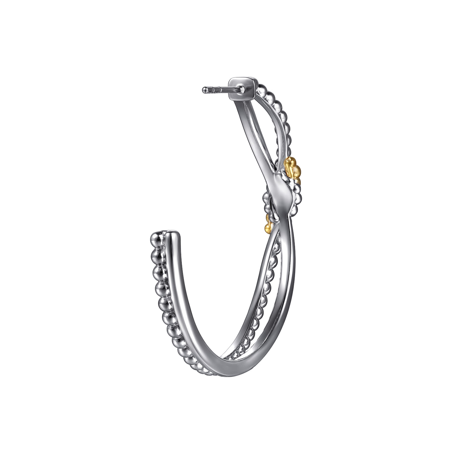 and Bujukan Bypass J Hoop Earrings in 14K Yellow Gold, photograph 3