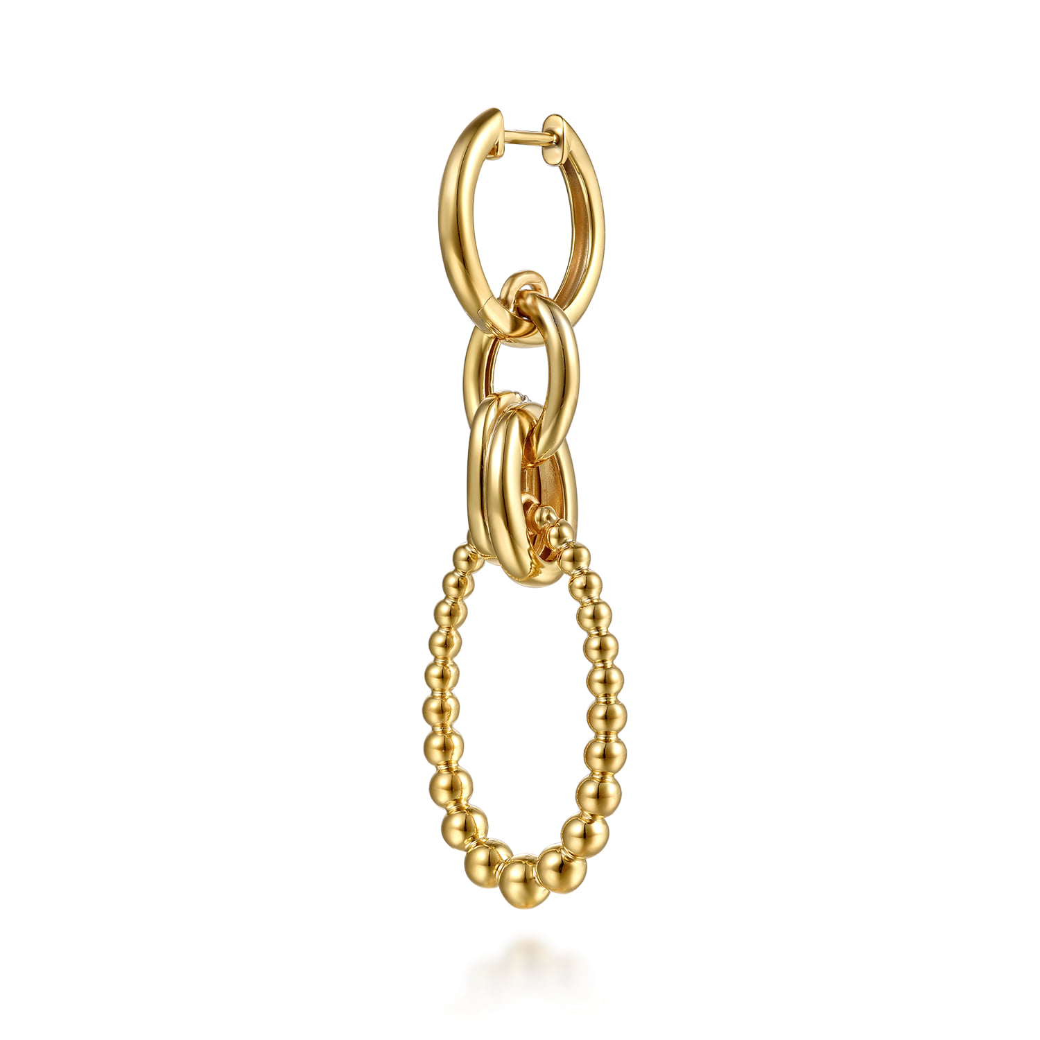 Bujukan Diamond Link Drop Earrings in 14K Yellow Gold, photograph 2