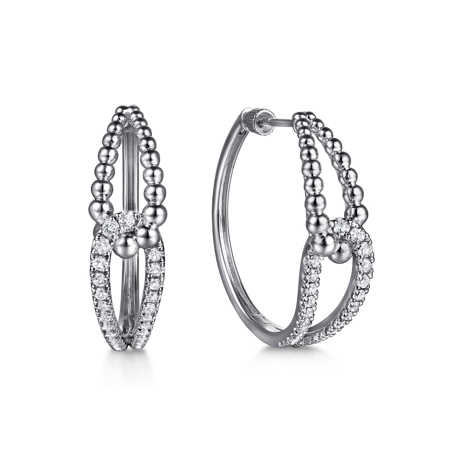 30mm Bujukan and White Sapphire Interlocking Hoop Earrings
