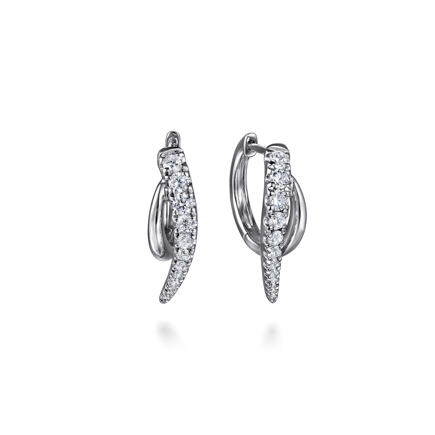 Graduating Diamond Spike Huggie Earrings
