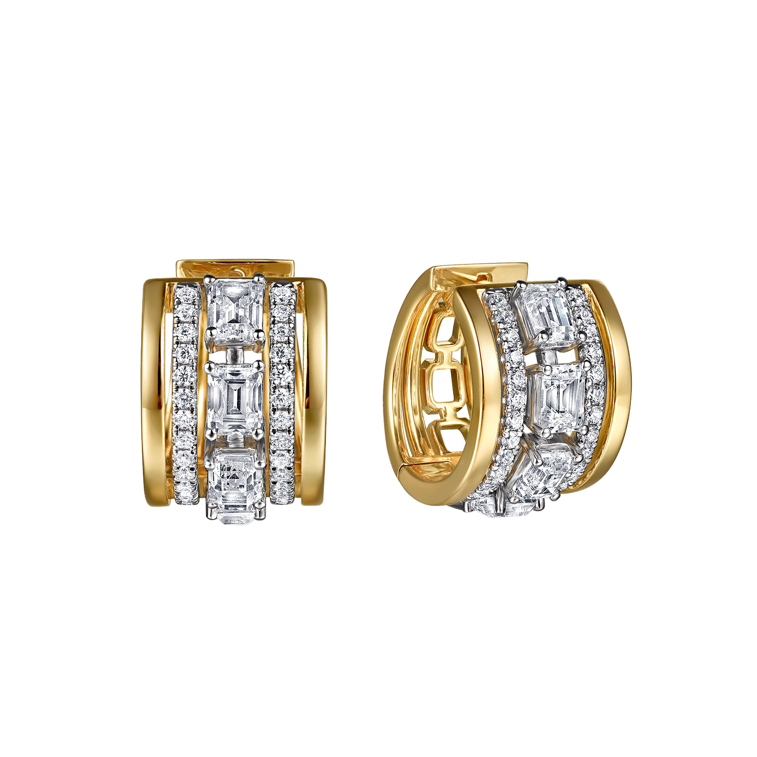 Diamond 15mm Huggie Earrings