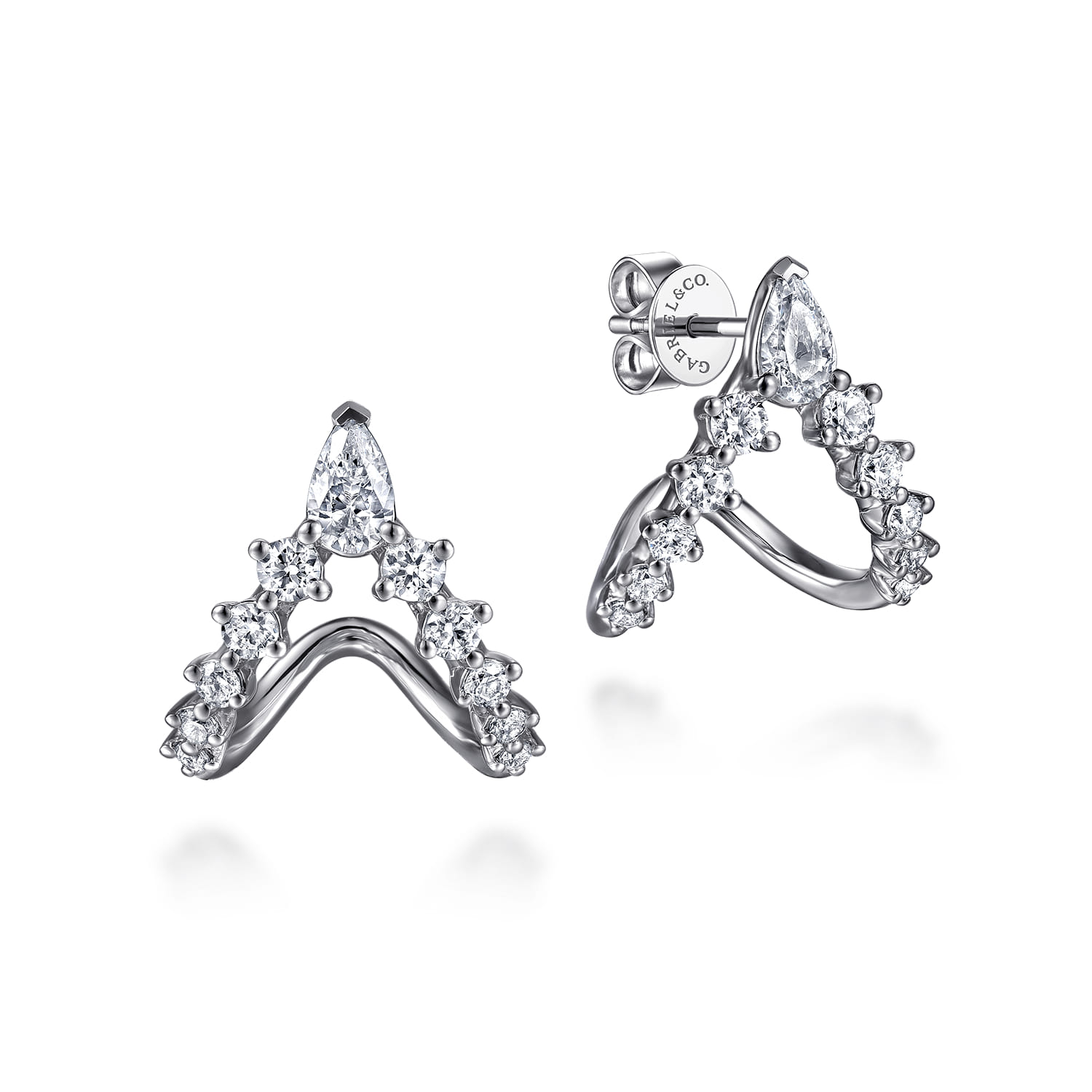 Diamond J-Hoop Earrings
