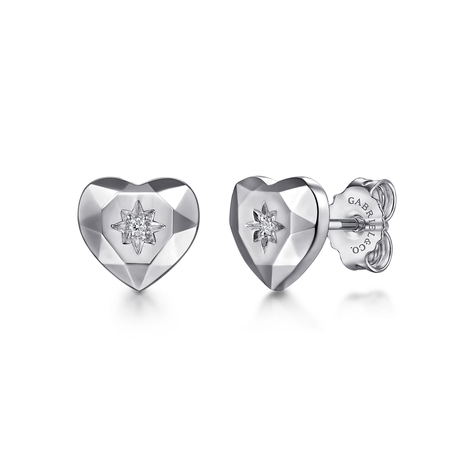 Diamond Cut Stud Earrings