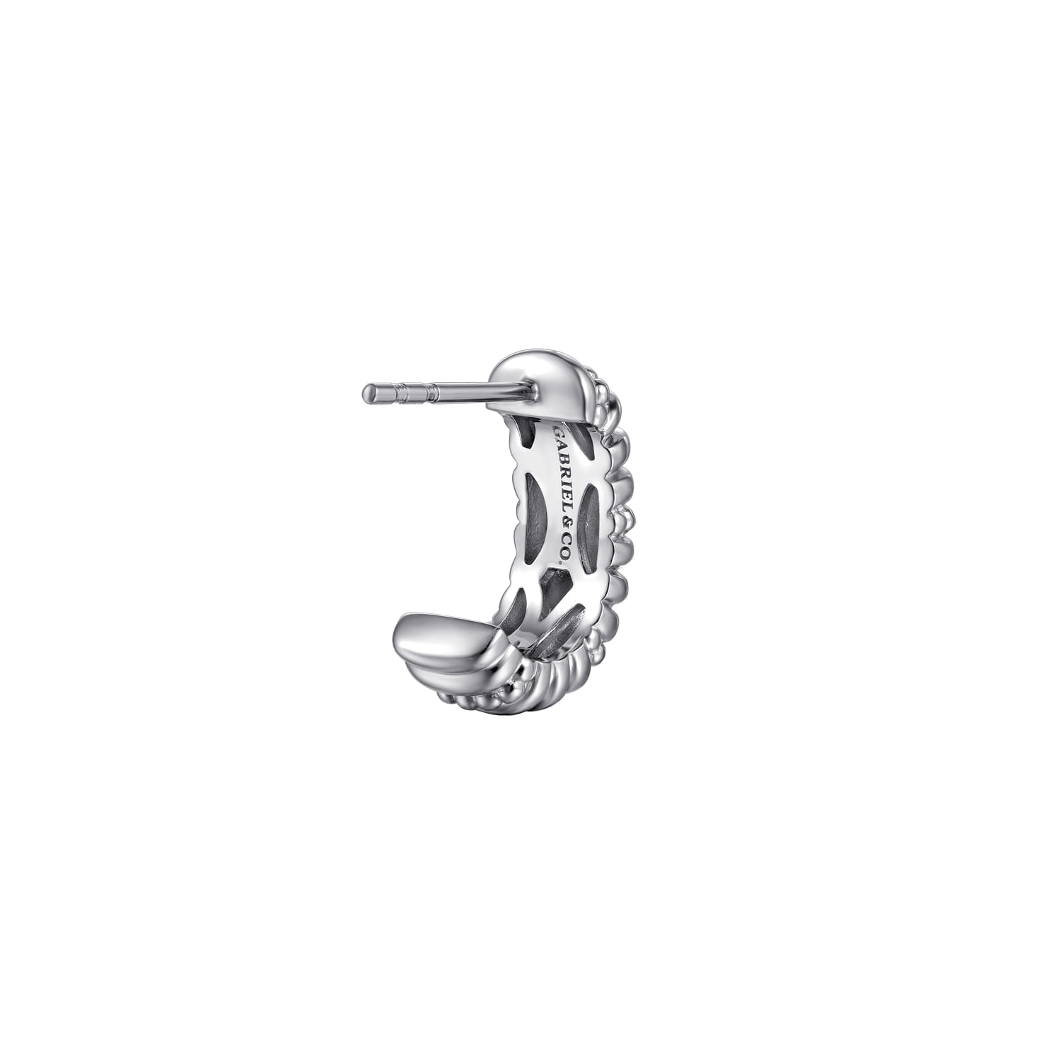 Bujukan Shrimp J Hoop Earrings in Sterling Silver, photograph 2
