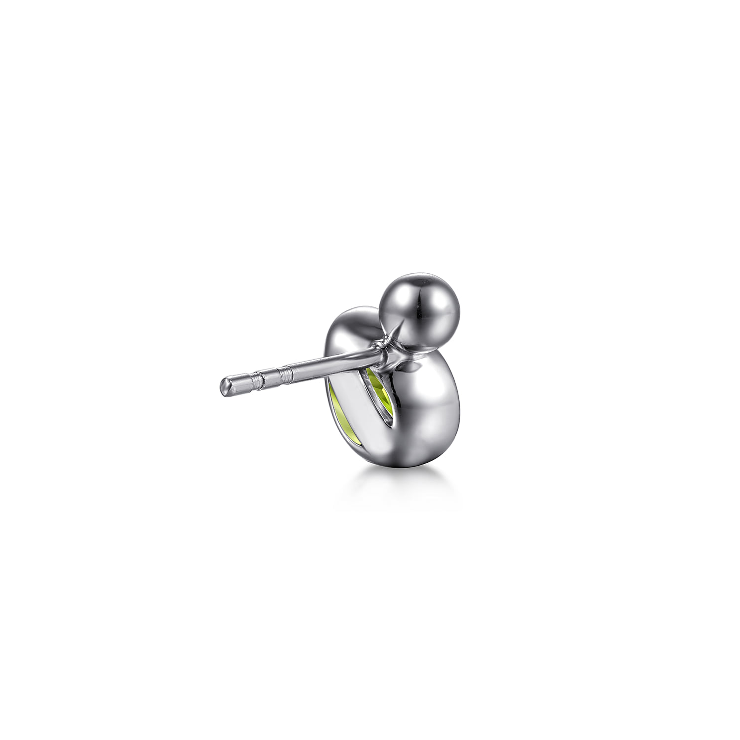 Pear Peridot Bujukan Stud Earrings in Sterling Silver, photograph 2