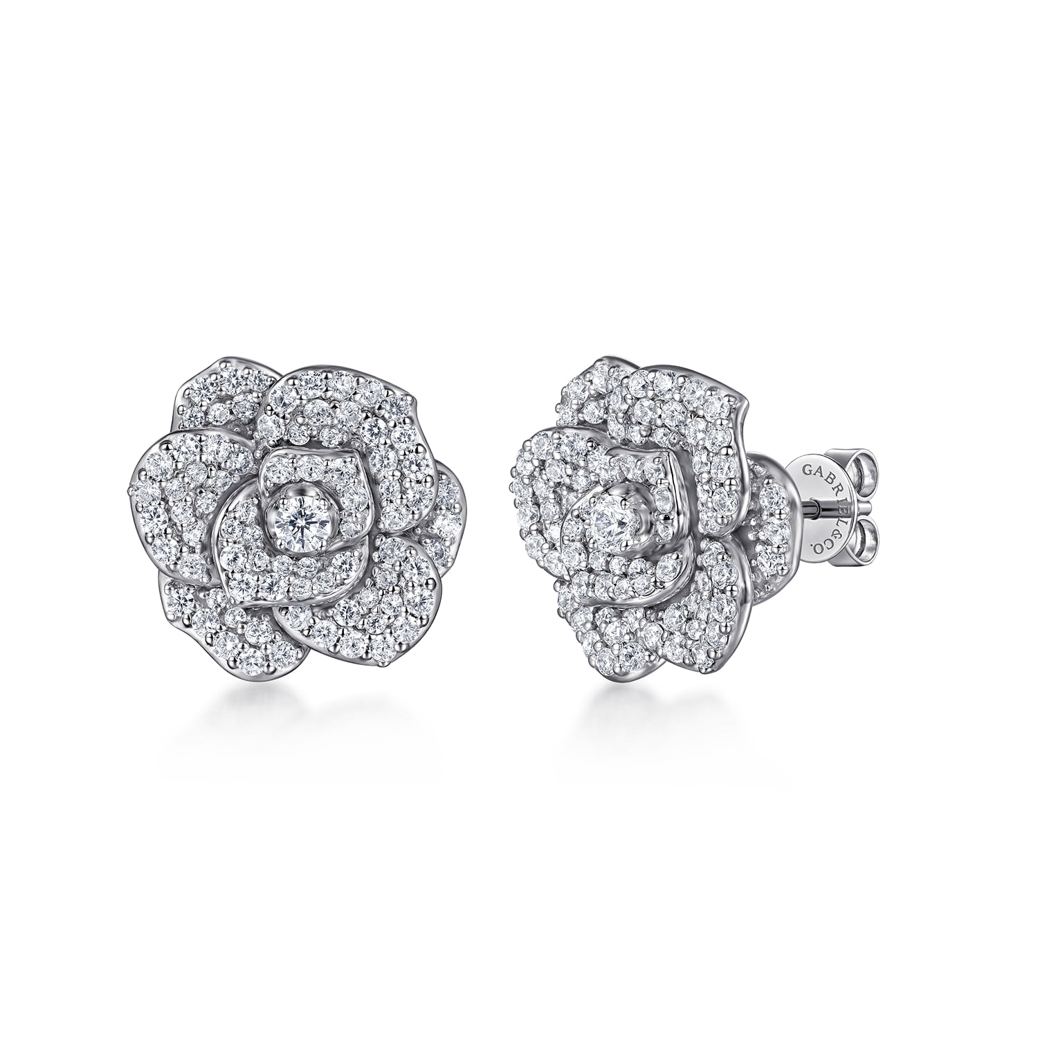 Diamond Floral Stud Earrings