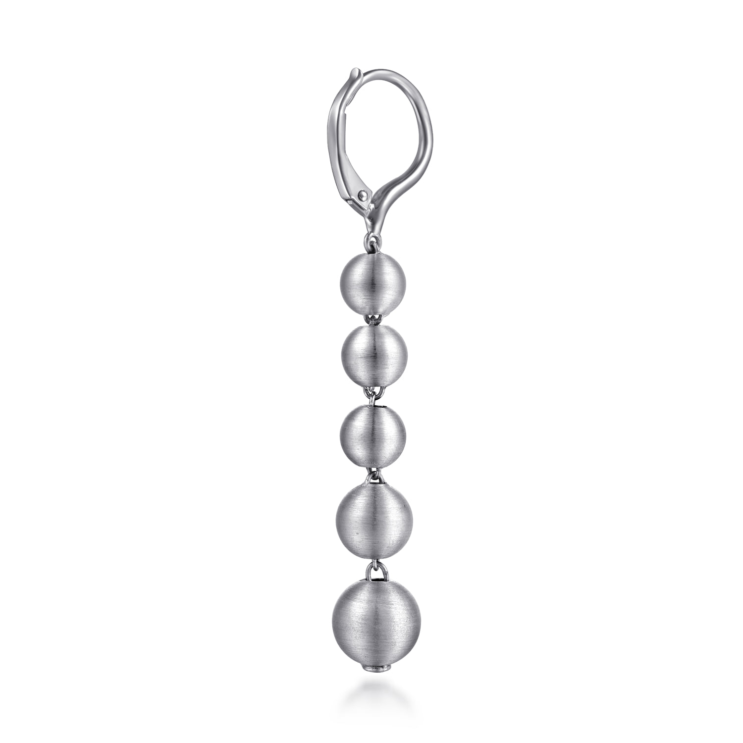 Brush Beads Drop Earrings in Sterling Silver, photograph 2