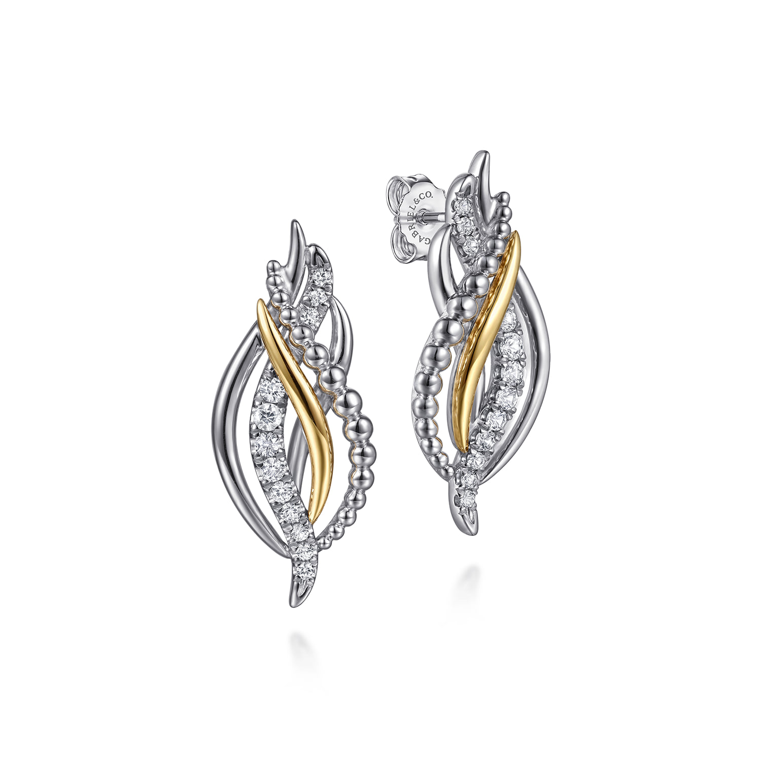 and Bujukan Multi Rows White Sapphire Stud Earrings