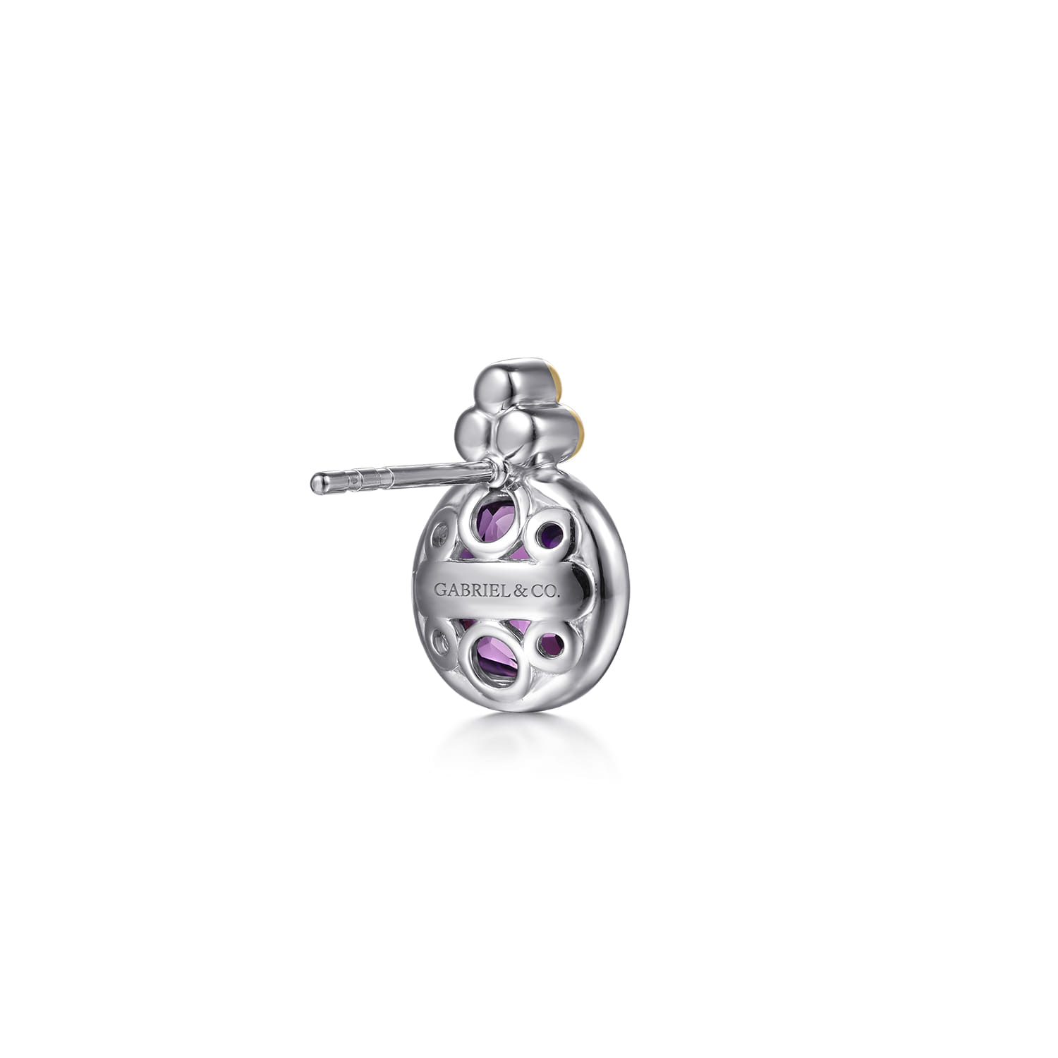 and Bujukan Round Amethyst Stud Earrings in 14K Yellow Gold, photograph 2