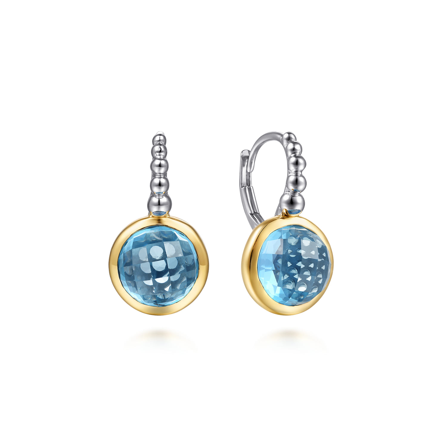 and Bujukan Round Blue Topaz Leverback Earrings
