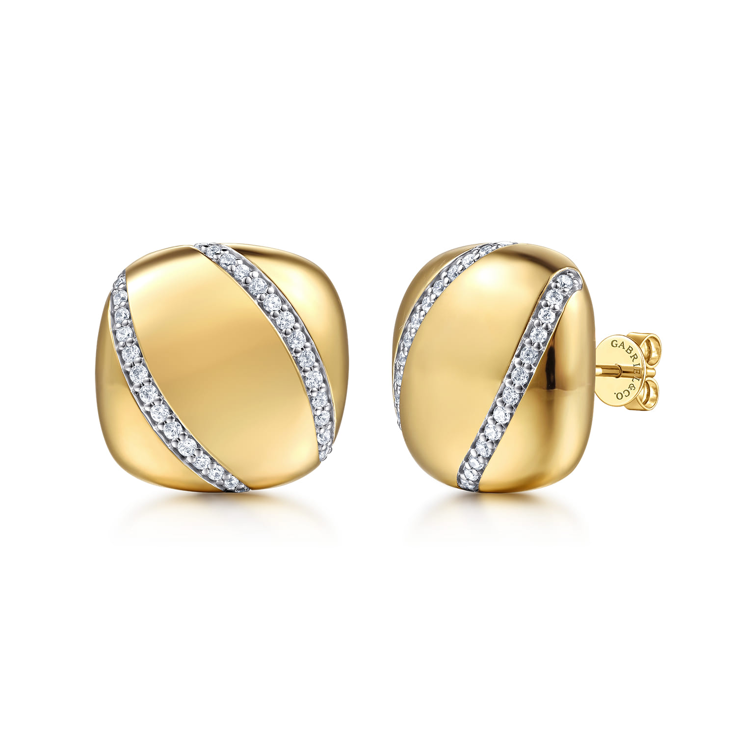 Diamond Button Stud Earrings
