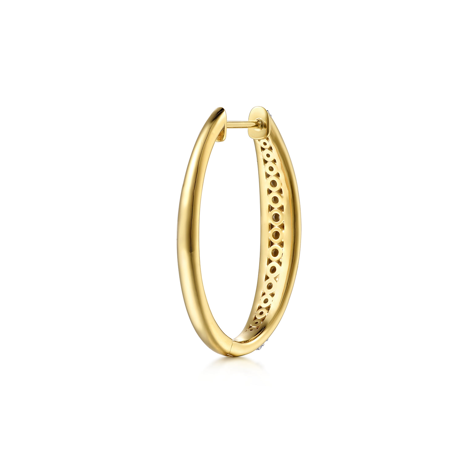 Diamond Classic Hoop Earrings in 14K White/Yellow Gold, photograph 2