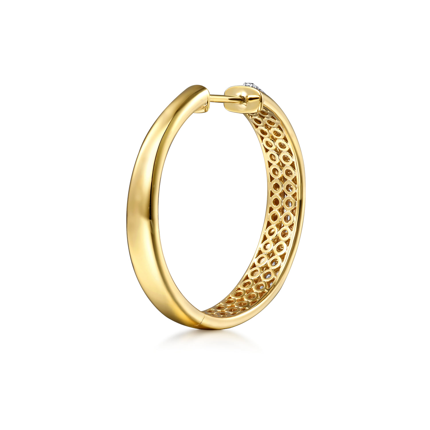 Diamond Classic Hoop Earrings in 14K White/Yellow Gold, photograph 2