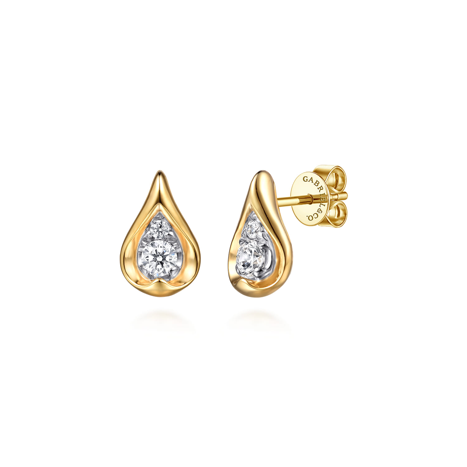 Stud Earrings Teardrop Diamond 0.23ct