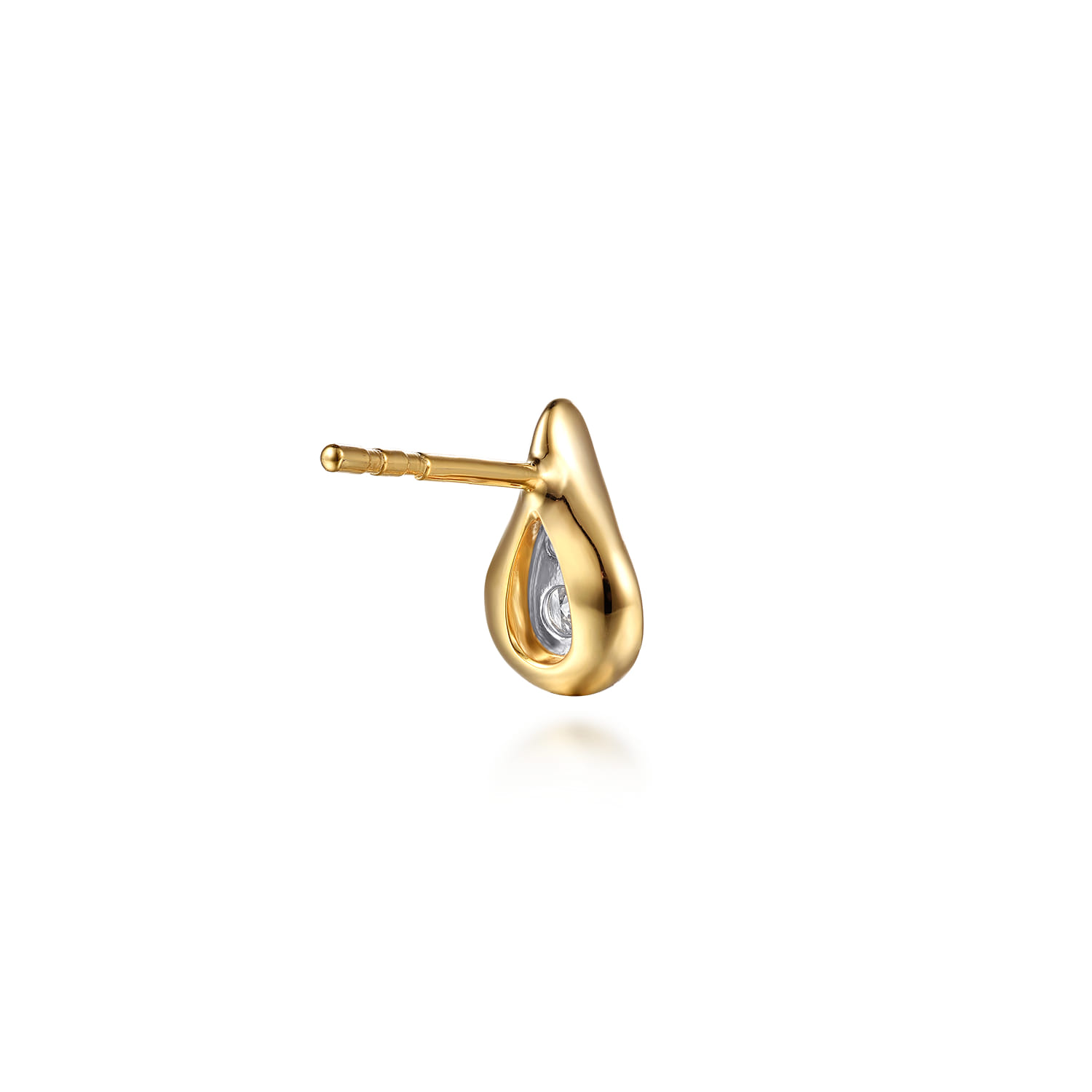 Stud Earrings Teardrop Diamond 0.23ct in 14K White/Yellow Gold, photograph 2