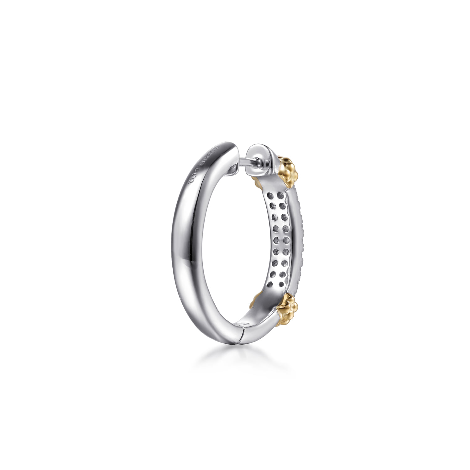 and Bujukan White Sapphire Hoops in 14K Yellow Gold, photograph 2