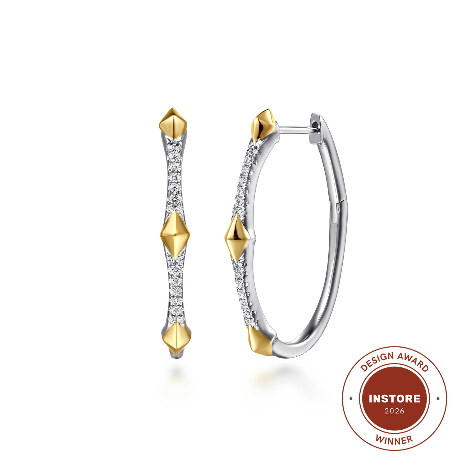 Diamond Kite Intricate Hoop Earrings
