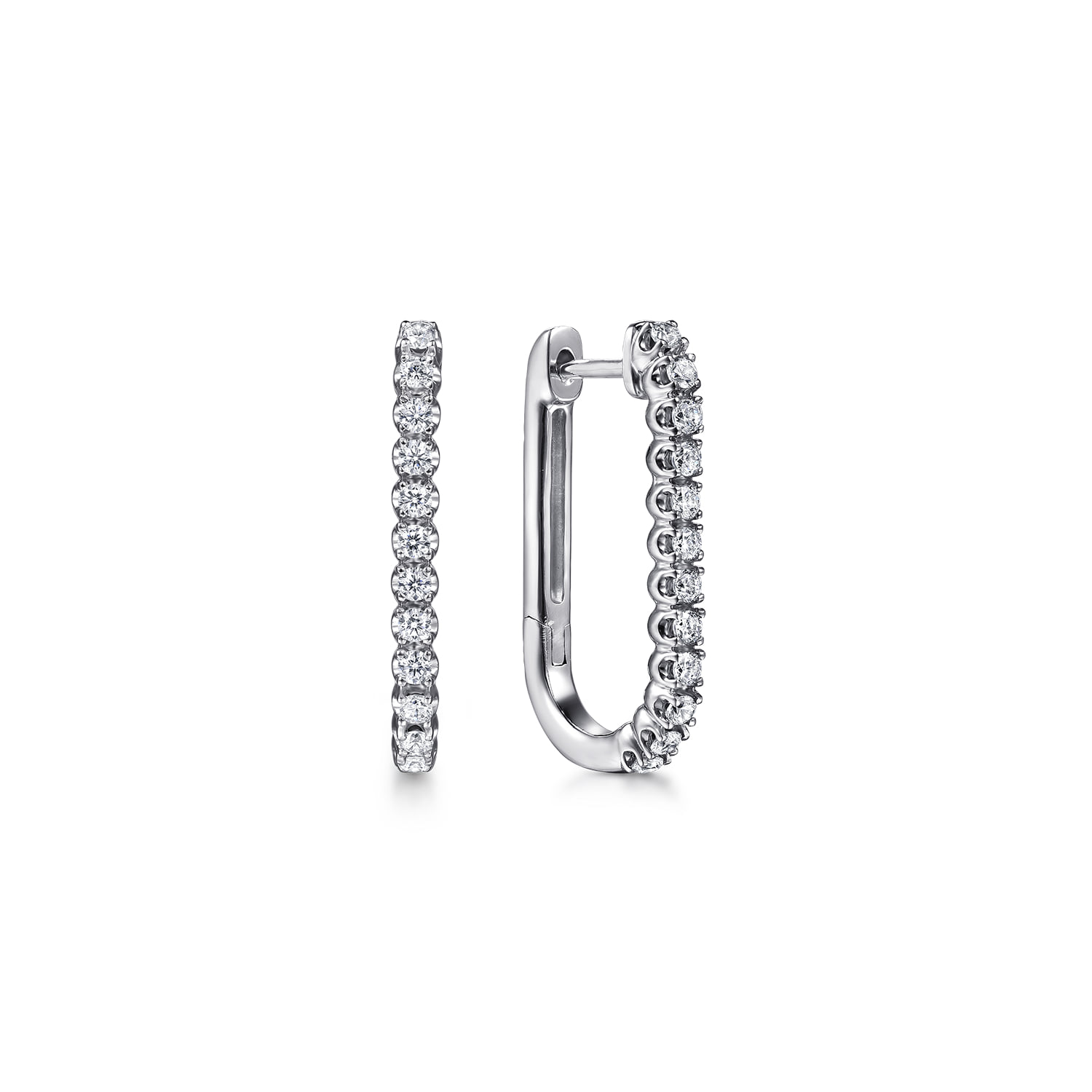 Diamond Classic Hoop Earrings in 14K White Gold