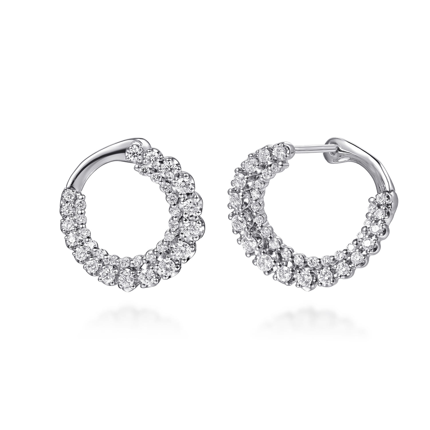 Diamond Bypass Hoop Earrings