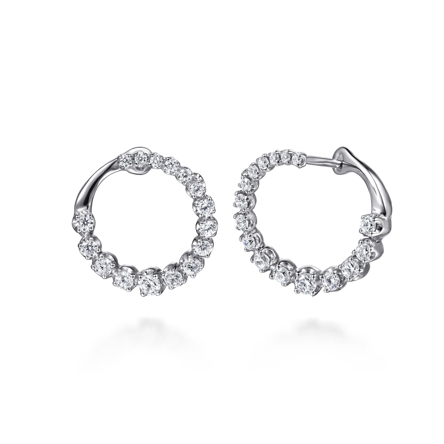 Diamond Bypass Hoop Earrings