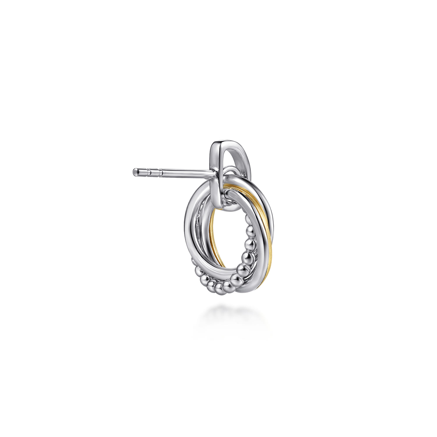 and Bujukan Interlocking Circle Door Knocker Stud Earrings in 14K Yellow Gold, photograph 2