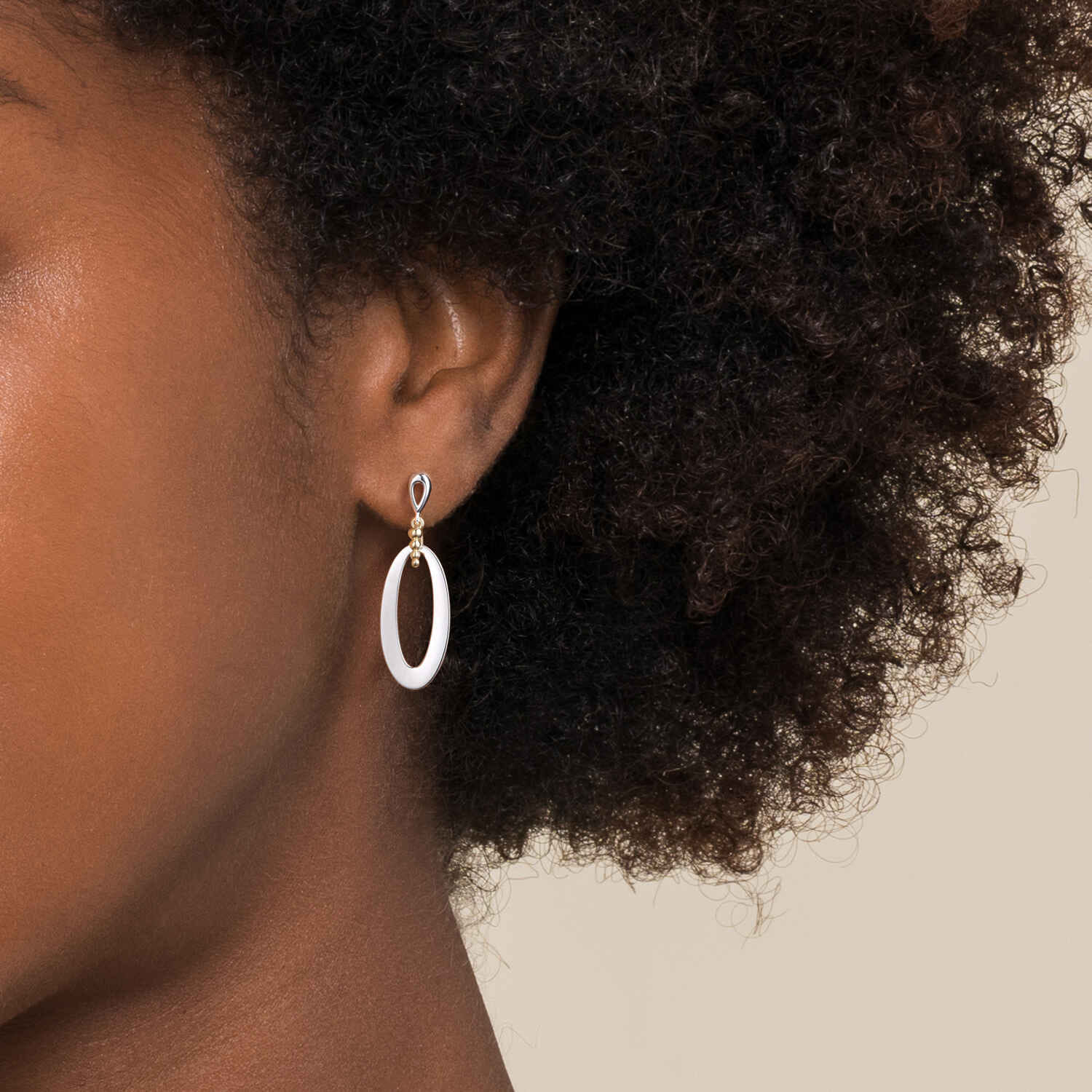 Bujukan Stud Drop Earrings in 14K Yellow Gold, photograph 3