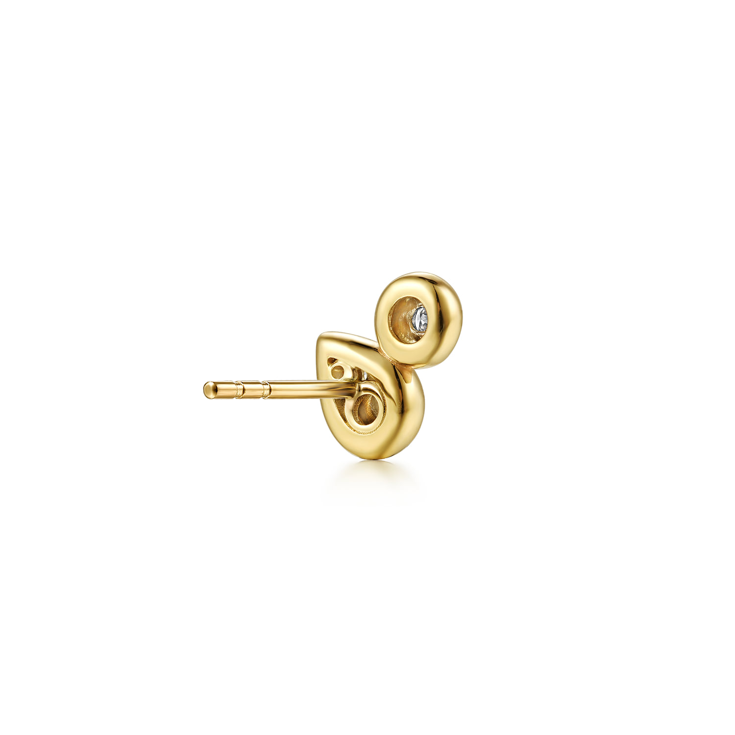Diamond and Stud Earrings in 14K White/Yellow Gold, photograph 2