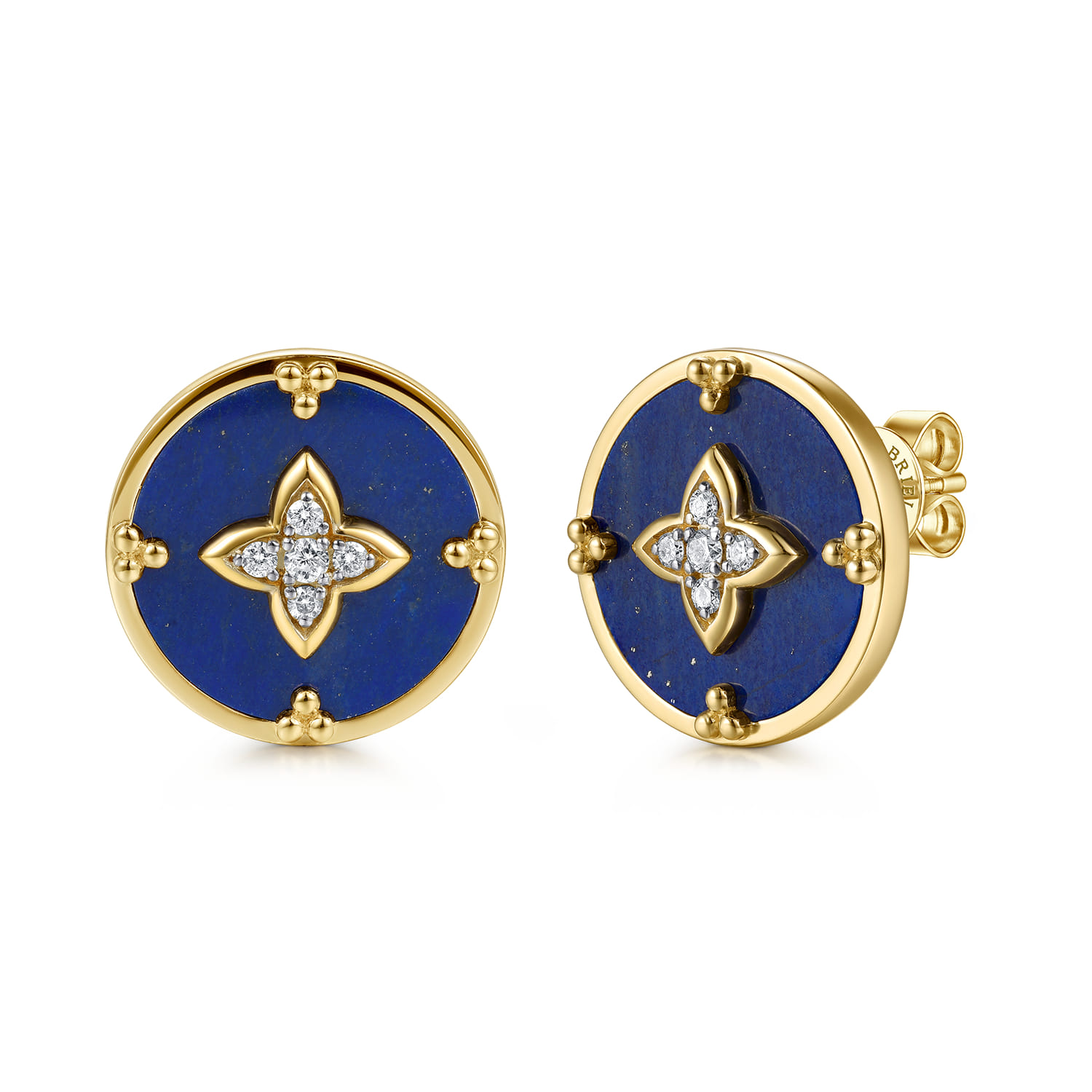 Bujukan Diamond Clover Stud Earrings in 14K Yellow Gold