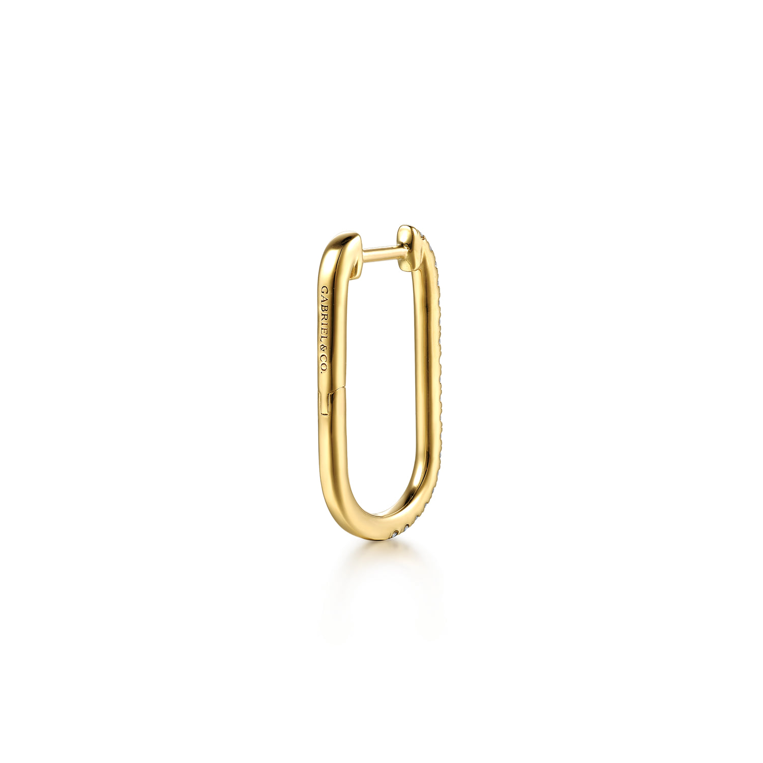 Diamond Classic Hoop Earrings in 14K Yellow Gold, photograph 2